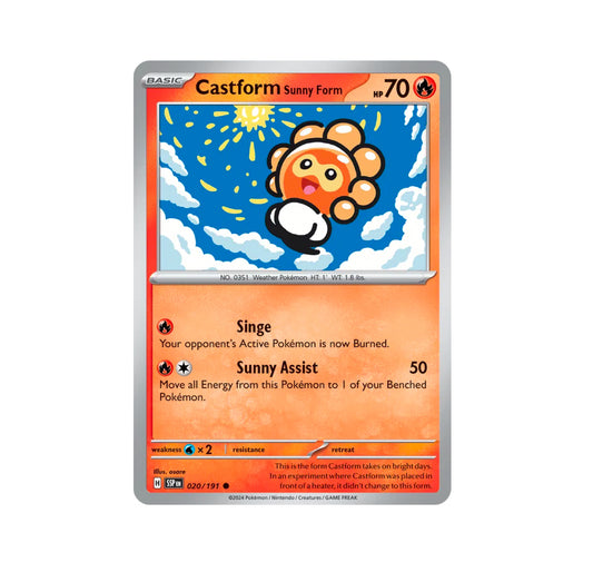 Pokemon: Castform Sunny Form 020/191 - SV08: Surging Sparks (Non-Holo) NM