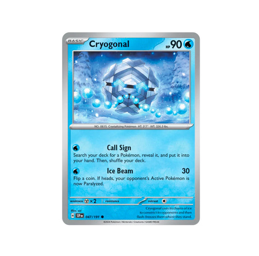 Pokemon: Cryogonal 047/191 - SV08: Surging Sparks (Non-Holo) NM
