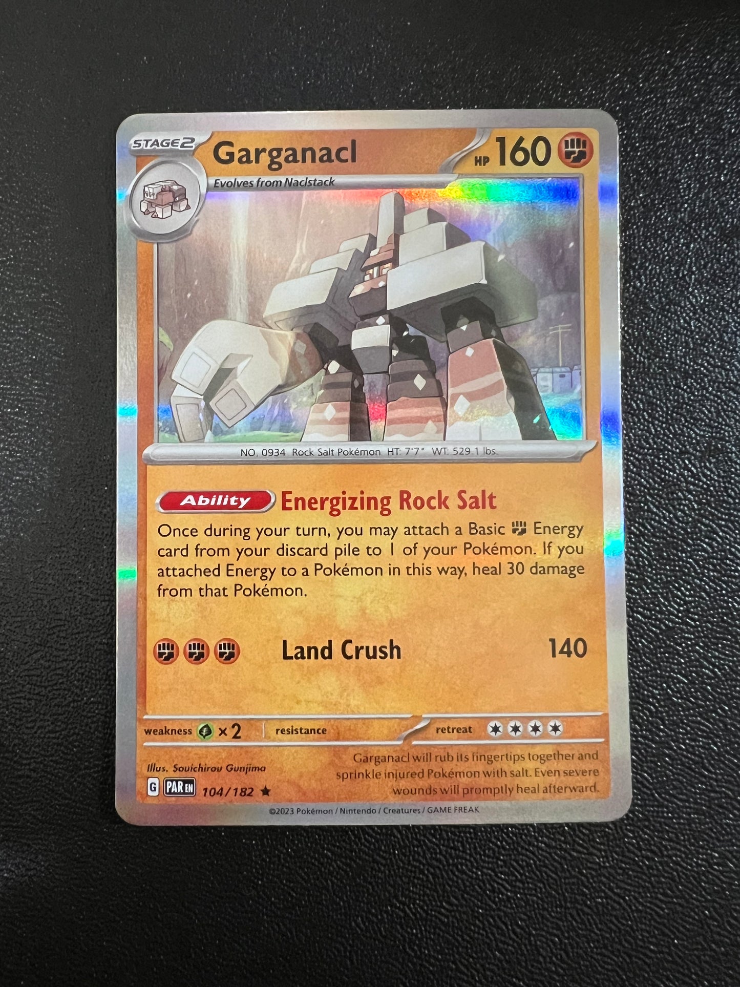 Pokémon: Garganacl 104/182 - Paradox Rift Holo Rare